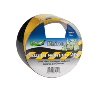 Hazard Tape 50mm x 10m Black & Yellow